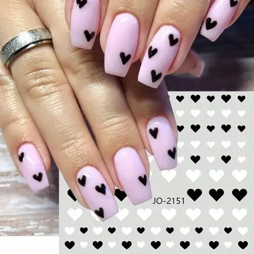 4 Sencillas Pegatinas De Amor For Uñas For El Diseño De