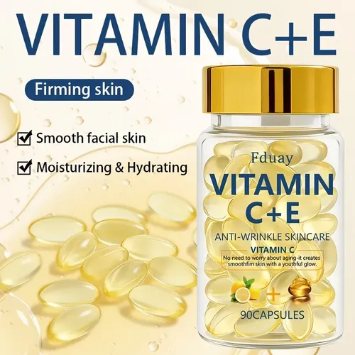 Cápsulas Vitamina C+e Antiarrugas Piel 90 Unidades Todo Tipo De Piel Día/noche