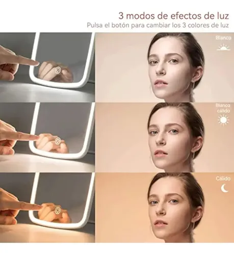 Espejo De Maquillaje Con Luz Led Y Aumento 10x, Cosmético D