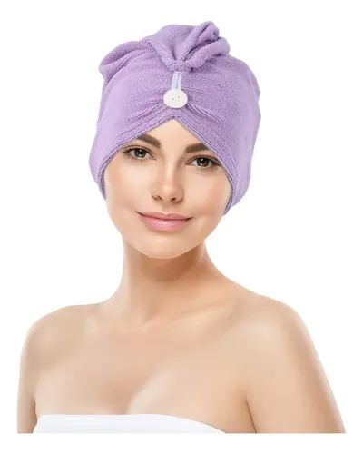 Gorro De Microfibra Para Secar El Cabello Púrpura
