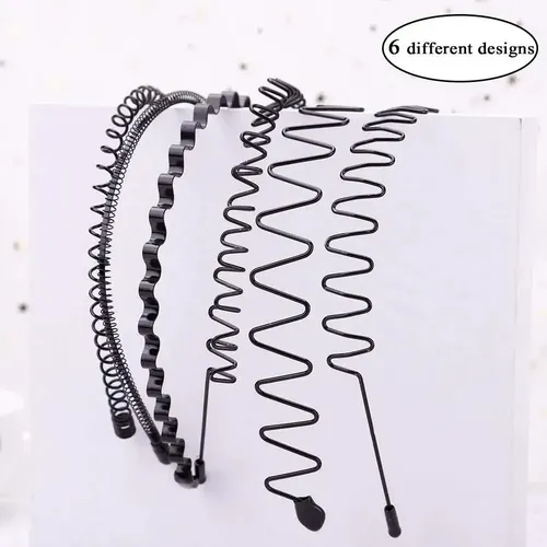 Diadema De Metal De 12 Piezas, Aro De Pelo Negro Para Mujer