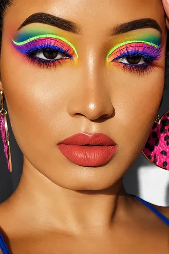 Set X 4 Sombras Ojos Volatil 6 Tonos Fluo Burst Neon Pink 21