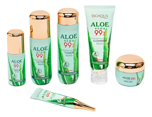 Kit Combo Skincare Bioaqua Aloe Vera 99% X6 Productos