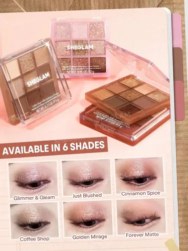 Paleta de Sombras Sheglam Glimmer And Gleams con 9 Tonos Brillantes