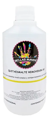 Removedor Esmalte Semipermanente Y Gel X 500 Ml Bellas Manos