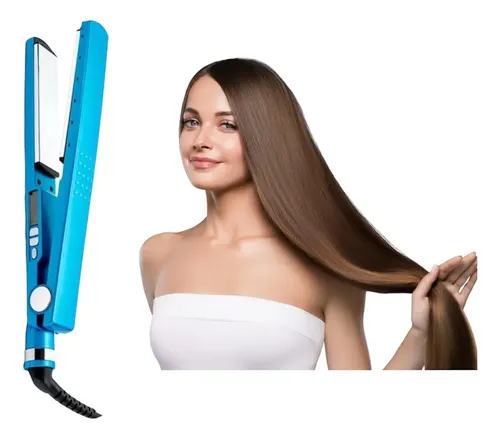 Planchita De Pelo Nano Titanium Profesional Color Azul