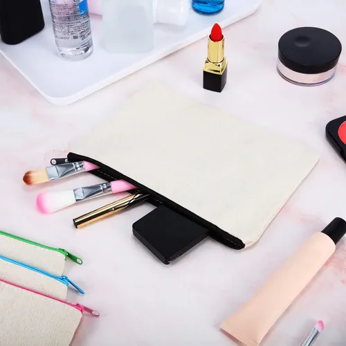 Bolsa De Maquillaje Gejoy Canvas De 12 Piezas Con Cremallera