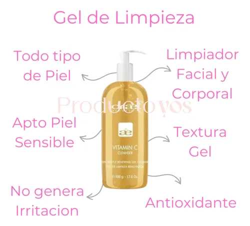 Skincare Piel Mixta Vitamina C Crema Y Gel Limpieza Idraet