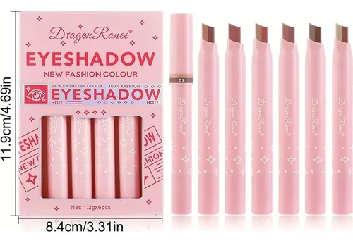 Lápices De Sombra Shimmer Mooglamor 6 Piezas Con Gradiente