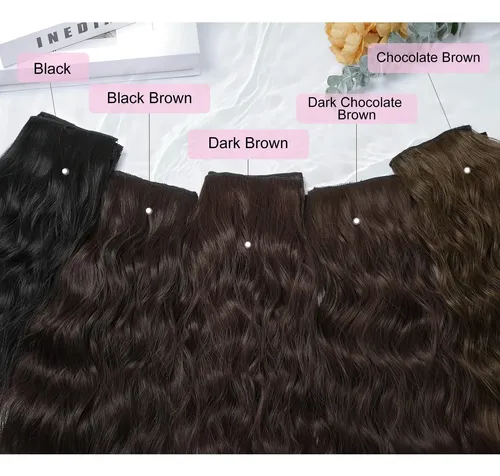 Extensiones Cabello Clip Set 5 Ondas Largas Chocolate 61cm