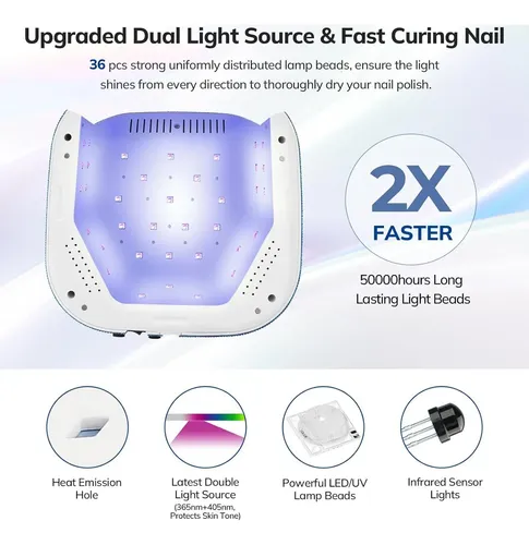 Lámpara Uv Led Inalámbrica Lavinda 54w Con Temporizador Y