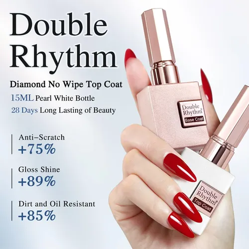 Set Gel Base Y Top Coat Brillo Transparente Uv Led