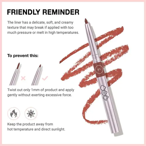 Delineador De Labios Retráctil Feicuiyun 01 Naranja Crema