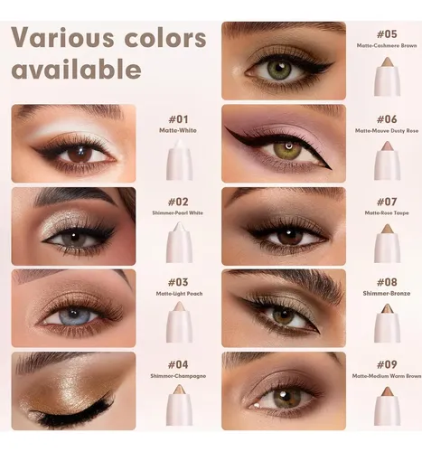 Lápiz De Ojos 3 En 1 Resistente Al Agua Anwuozu 06 Matte