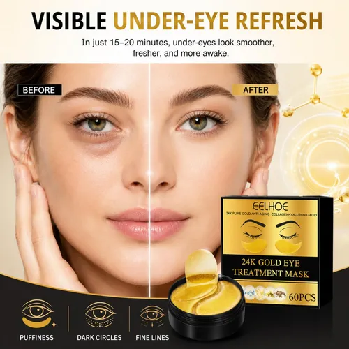 Parches De Oro Para Ojos Ojeras Mascarilla 120 Pzas