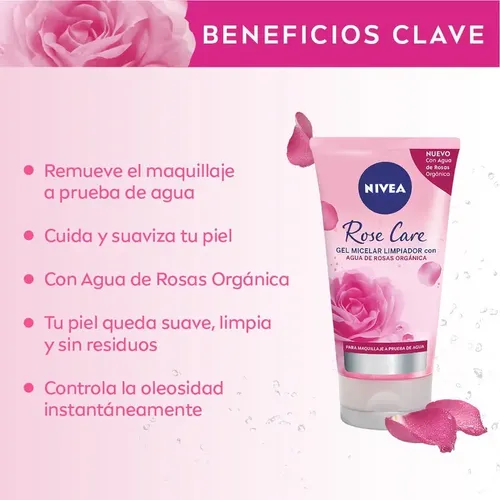Gel Nivea Limpiador Micelar Rose Care X 150 Ml