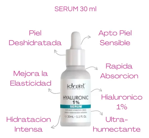 Serum Facial Hialuronico Antiage Arrugas Hidratante Idraet