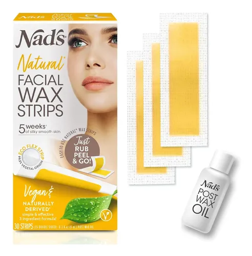Nad’s Tiras De Cera Facial – Natural Todo Tipo De Piel – Dep