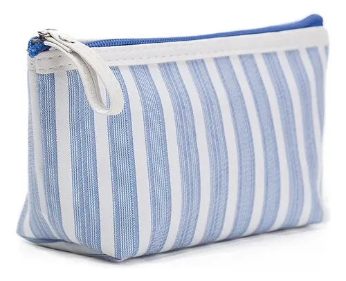 2 Bolsas De Maquillaje Sencillas A Rayas, Bolsa De Aseo