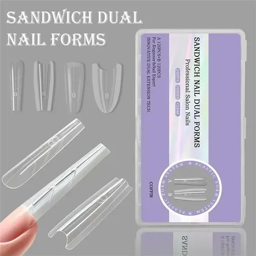 Molde Doble Cara Para Uñas,extensión Sin Papel,abs Flexible