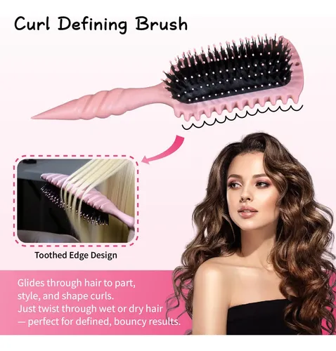 Cepillo De Pelo Luxumach Curly Hair Pink Vegan Bristle
