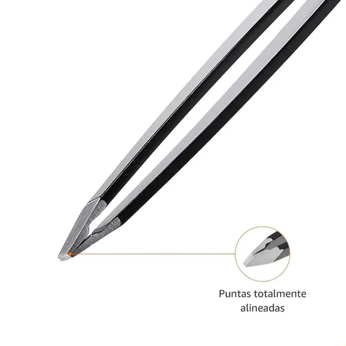 Pinzas Para Cejas 4pz, Set Con Estuche Viaje Negro
