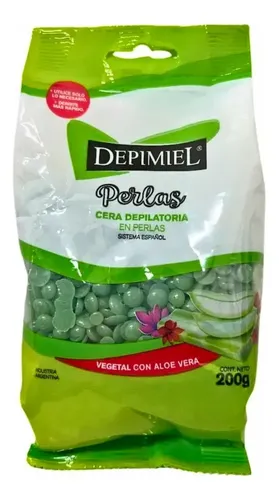 Cera Depilatoria En Perlas Vegetal Aloe Vera Depimiel 200g