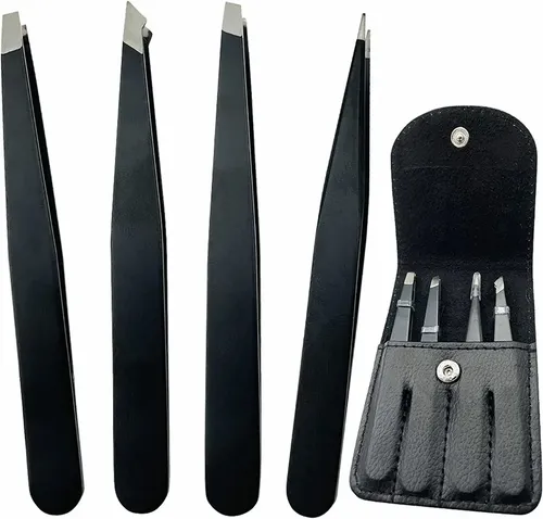 Pinzas De Cejas Profesionales De Acero Inoxidable 4 Piezas