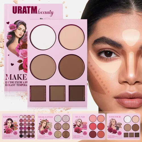 Uratm Paleta Libro 4 Capas Ojos Rubor Contorno Iluminador