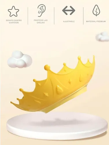 Gorro Visera Sombrero De Baño Ducha Niños Bebés Corona Color Amarillo