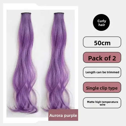 Set De 2 Extensiones Sintéticas De Pelo Rizado De Colores De