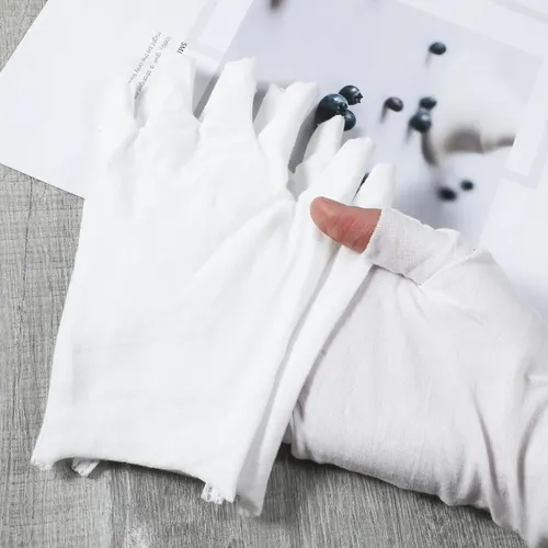 Guantes De Algodón Hidratantes Sin Dedos 8 Pares