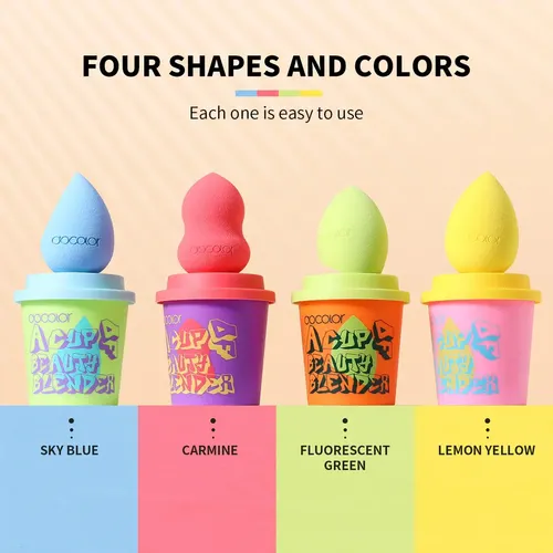 Set De Esponjas Asimétricas Para Make Up Docolor X 4 Tamaños