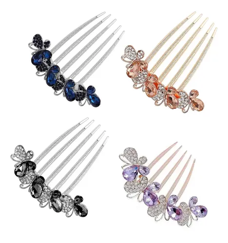 Ss Mm Pinzas De Pelo De Mariposa Con Brillo For Mujeres, Xx