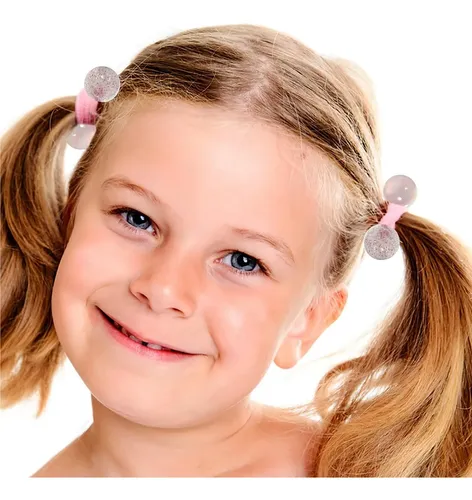 Bandas Elásticas Con Bolas Acrílicas 14 Para Peinados Niña