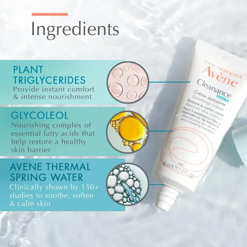 Crema Hidratante Rica En Crema Avène Cleanance Hydra, 1.3 On Sensible Día/noche