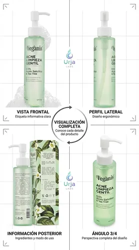 Veganis Gel Acne Limpieza Gentil 150 Ml Piel Acneica