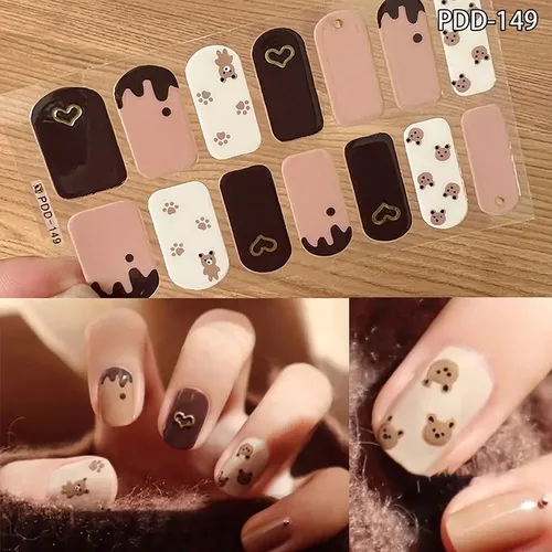Z Pegatinas De Gel Para Uñas, 14 Tiras De Esmalte
