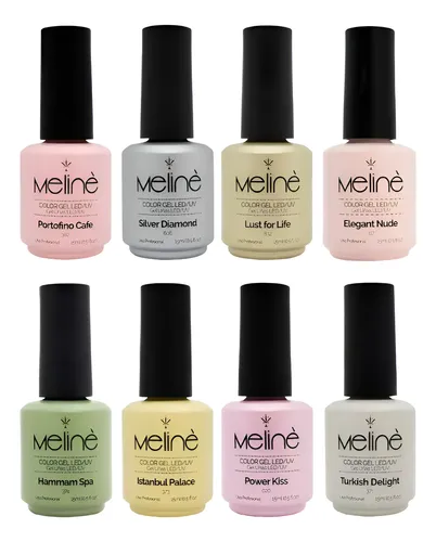 Kit Meline X8 Esmaltes Semipermanentes Color Gel Uv Led