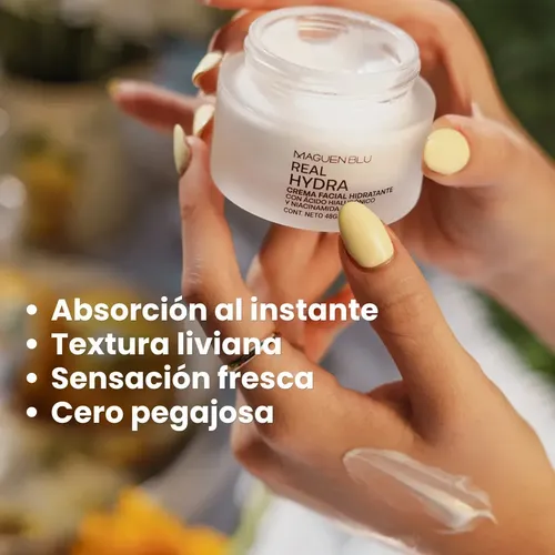 Crema Hidratante Facial Acido Hialurónico Niacinamida | Día y noche | Liviana | Piel Normal Mixta Grasa Seca | Antiarrugas | Suavizante | Mejora Firmeza y Elasticidad