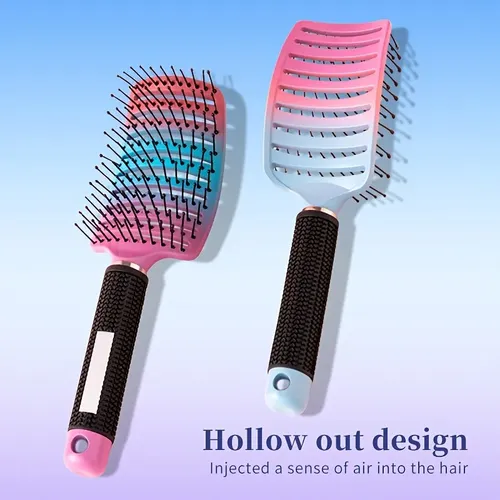 Peine Rizos Curvo Hueco Masaje Cabello Mojado Seco