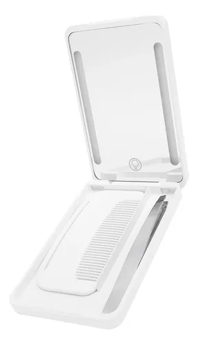 Espejo De Maquillaje Recargable Con Iluminación Led, Peine D