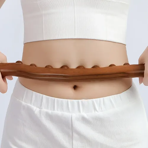 Palo Gua Sha De Madera, Doble Hilera, 20 Cuentas, Con Punta