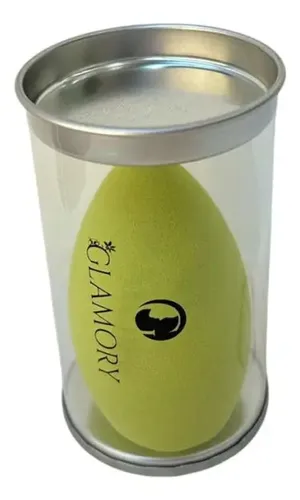 Esponja Aplicadora Maquillaje Látex Glamory Forma Gota Color Verde Mediana