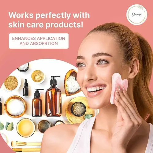 Facial Gua Sha Guashape, Cuarzo Rosa Natural Para Esculpir L