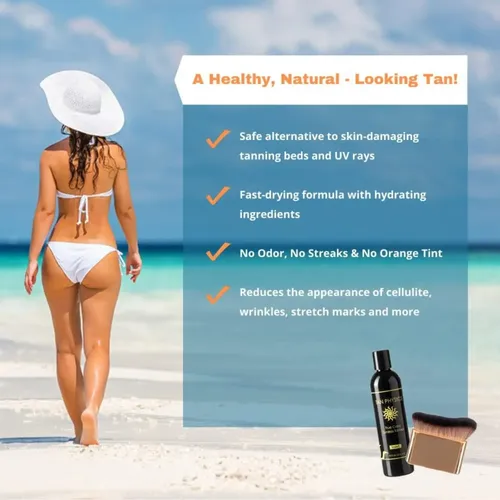 Tan Physics Sunless Tanner 8oz With Self Tanner Brush – S…