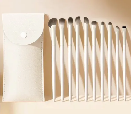 Set Completo De 10 Brochas De Maquillaje De Porcelana Nube