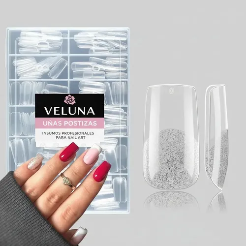 Tips De Uñas Acrílicas Profesionales Alta Calidad X600u Color Transparente Cuadradas Medianas