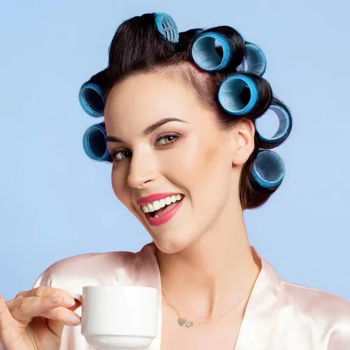 Juego De Rulos De Pelo Autoadherentes De 49 Piezas Con Clips