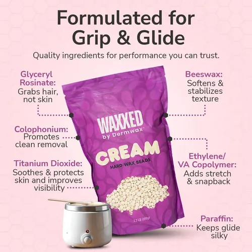 Cera Dura Cremosa Waxxed 2.2 Lb Para Depilación Profesional